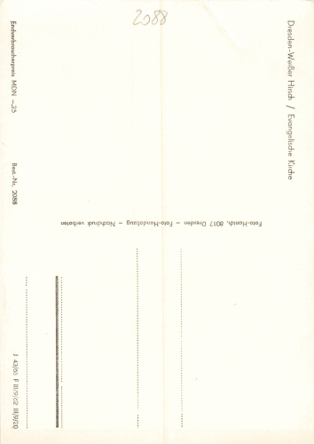 Weisser Hirsch Dresden Evangelische Kirche  *1968 Hanich2088