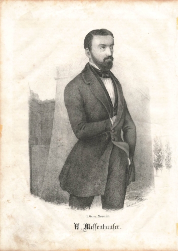 Wenzel Messenhauser Oberkommandant der Wiener Nationalgarde original Lithographie um 1850