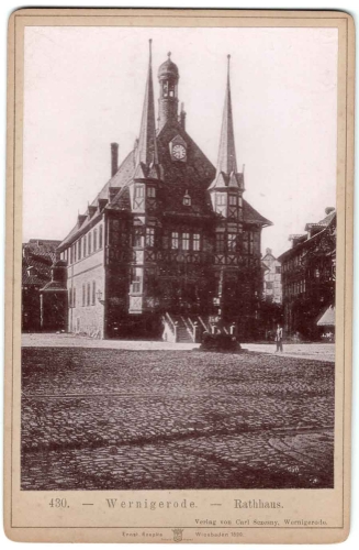 Wernigerode Town Hall Cabinet Photo 17 x 11 cm around 1900
