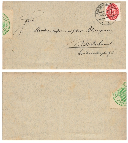 Value digits in the oval 15 Pfennig official stamp Michel 118