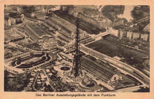 Westend Berlin Ausstellungsgelände mit Funkturm alte Ansichtskarte * um 1930