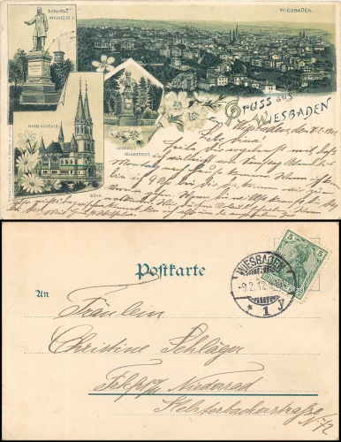 Wiesbaden Litho AK o 02/09/1912