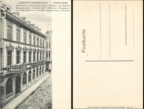 Wiesbaden Loeschs Weinstuben Spiegelgasse *ca. 1907