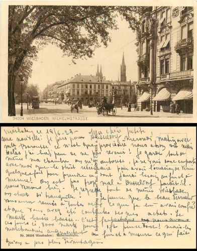 Wiesbaden Wilhelmstrasse Tramm gebr. ca. 1923