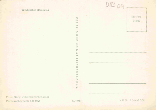Wildenthal Eibenstock Erzgebirge * 1960