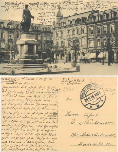 Wilhelmshaven Bismarck monument Field post o 24.11.1914