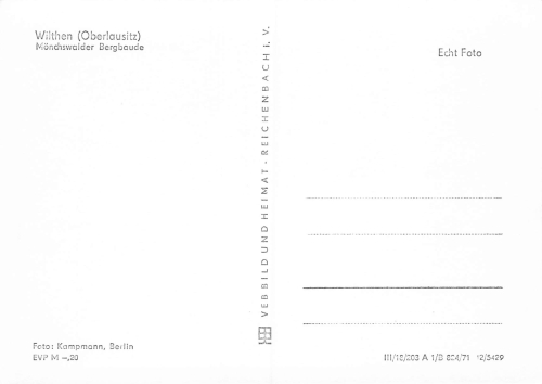 02681 Wilthen Oberlausitz Mönchswalder Bergbaude * 1971