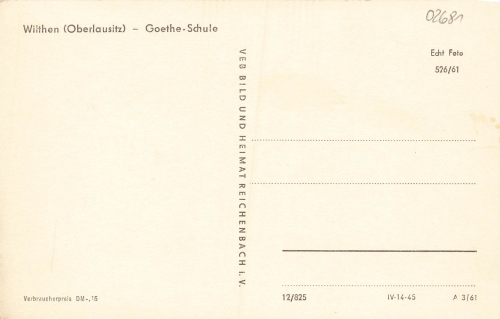 02681 Wilthen Oberlausitz Goethe Schule * 1961
