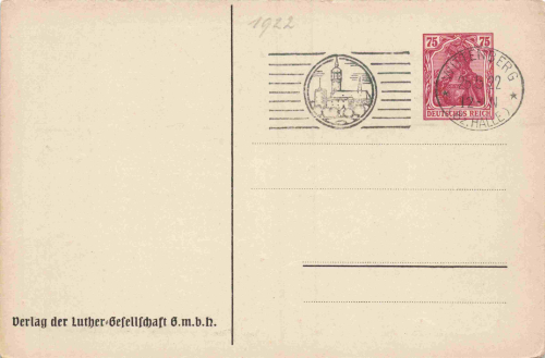 06886 Wittenberg Evangelischer Kirchenburg Gründungsfeier 1922 Privatganzsache 39C1 o