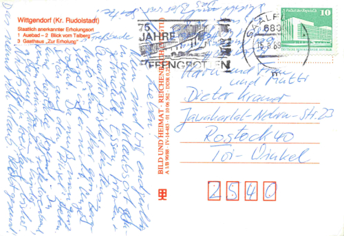Wittgendorf Saalfeld Thüringen Mehrbildkarte o 1989