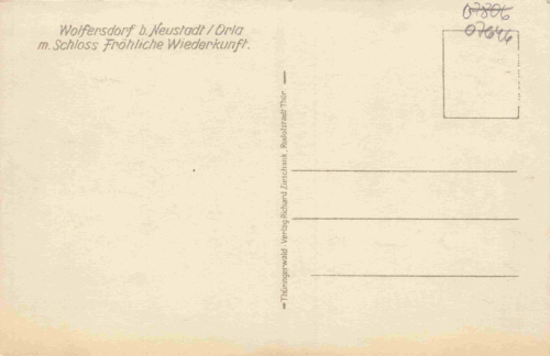 07646 Wolfersdorf Thüringen Schloss Fröhliche Wiederkunft * um 1930