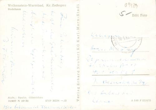 09429 Wolkenstein Warmbad Badehaus o 1965