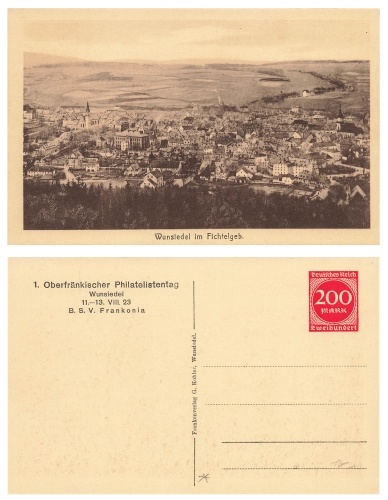 Wunsiedel Upper Franconian Philatelist Day BSV Frankonia private postal stationery PP70C1 *