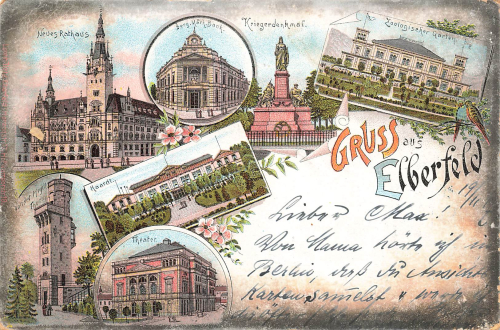 Wuppertal Elberfeld Farblitho Theater Zoologischer Garten o 1897