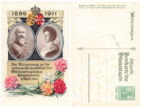 Wurttemberg Flower Day Silver Wedding of the Royal Couple Private Postal Stationery PP27C125 1911 *