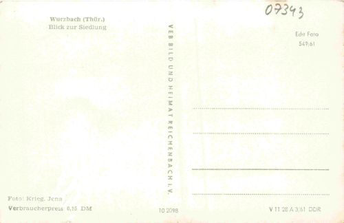 07343 Wurzbach Thüringen Siedlung * 1961