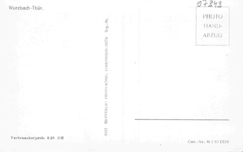 07343 Wurzbach Thüringen Mehrbildkarte * 1963