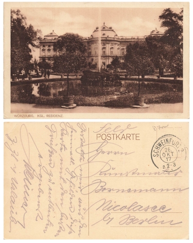 Wurzburg Residenz o 26.10.1917