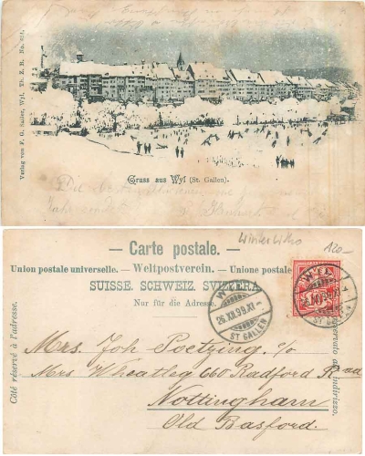 Wyl St. Gallen Winterlitho o 26.12.1899