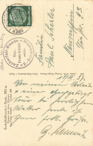 Zackefallbaude Riesengebirge Schlesien Schronisko Kamienczyk