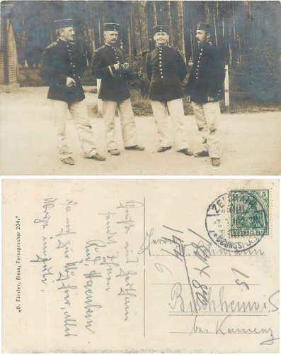 Zeithain Deutsche Soldaten mit Truppenübungsplatz Stempel Echtfoto o 7.8.1910
