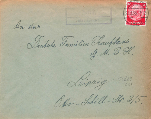04828 Zeititz über Wurzen Landpoststempel Bennewitz o Wurzen Land 22.11.1933