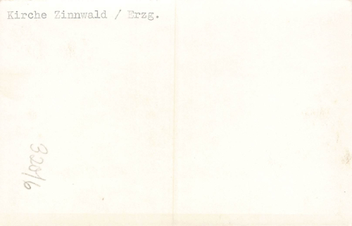 Zinnwald Erzgebirge Kirche Druckvorlage um 1950 Hanich