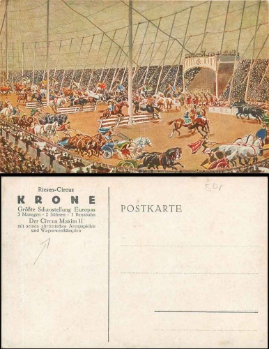 Zirkus Krone Maxim II, München Künstlerkarte * ca. 1920