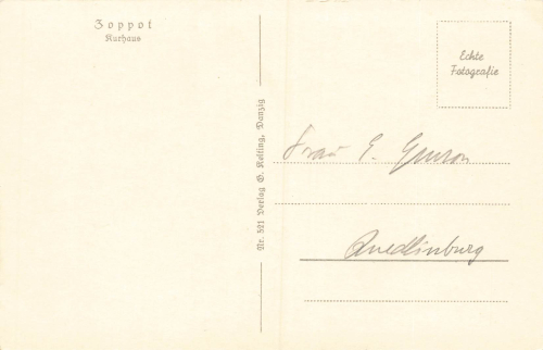 Zoppot Kurhaus Pommern Sopot * um 1930