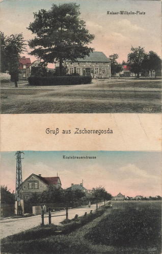 01987 Zschornegosda Schwarzheide  Kaiser Wilhelm Platz Kostebrauerstrasse o um 1920