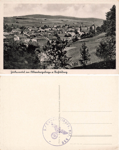 Zuckmantel Altvater Mountains field postmark 5th Landesschuetzen Battalion 559