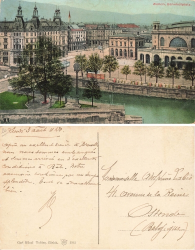 Zurich Bahnhofsplatz gebr. 1920