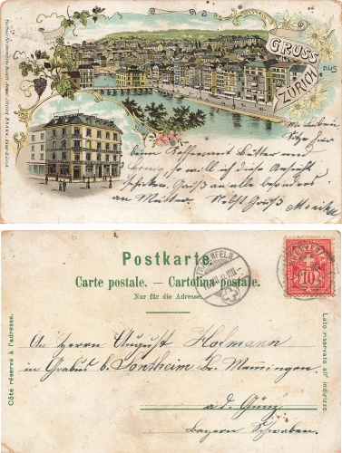 Zurich Kaufhaus Julius Brann Farblitho Schweiz o 13.3.1898