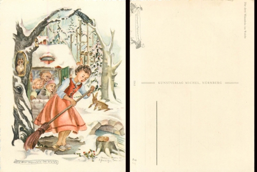 Owl in the tree with dwarfs * approx. 1950