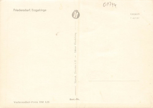 01774 Friedersdorf Klingenberg Erzgebirge * 1957