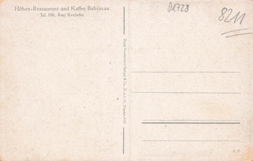 01731 Babisnau Kreischa Restaurant und Babisnauer Pappel * um 1940