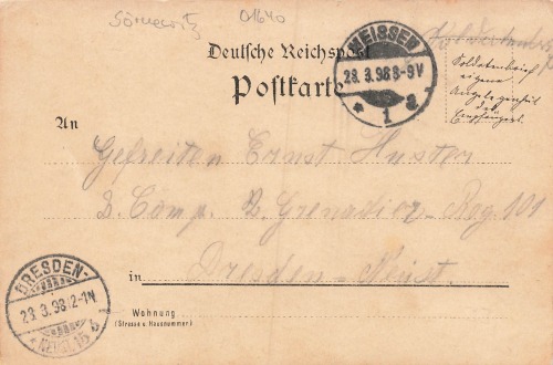 01640 Posel Coswig Sachsen Restaurant Deutsche Posel A. Schlechte Litho o 1898