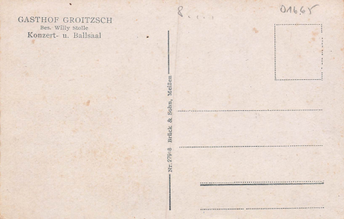 01665 Groitzsch Klipphausen Gasthof Willy Stolle * um 1930