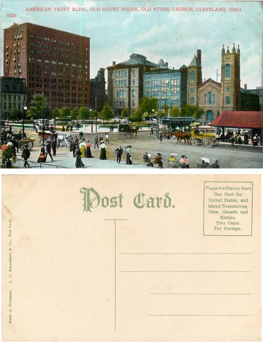 Cleveland American Trus Bldg. Old Court House Old Stone Church