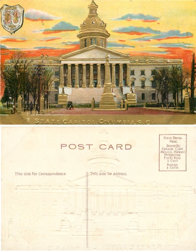 Columbia South Carolina State Capitol gold cut AK * circa 1910