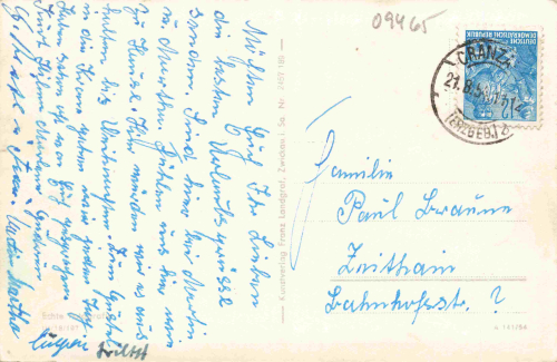 Cranzahl Sehmatal Erzgebirge o 1954