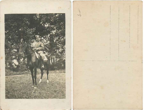 German officer on horseback real photo around 1916