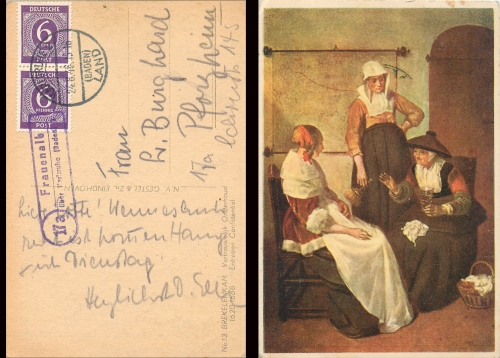 76359 Frauenalb rural postmark 17a o 24.8.1946