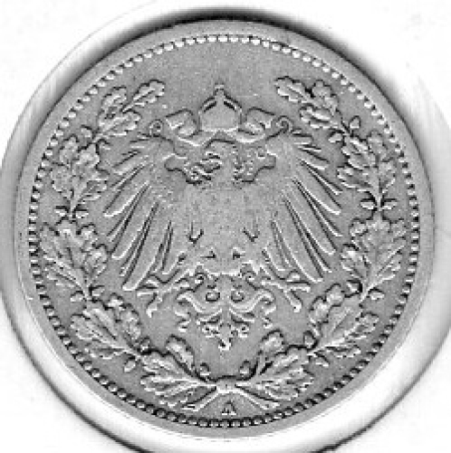 1/2 Mark 1905 A German Empire Silver Coin