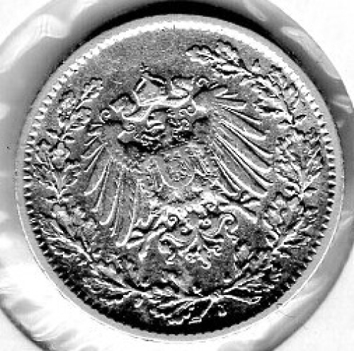 1/2 Mark 1905 J Deutsches Kaiserreich Silbermünze