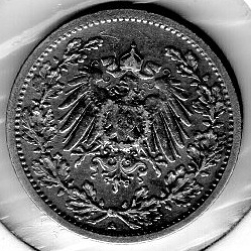 1/2 Mark 1908 A Deutsches Kaiserreich Silbermünze