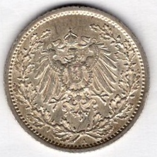 1/2 Mark 1912 A German Empire Silver Coin