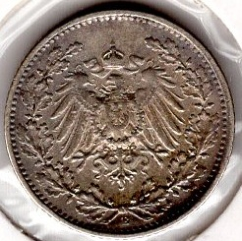 1/2 Mark 1912 A German Empire Silver Coin