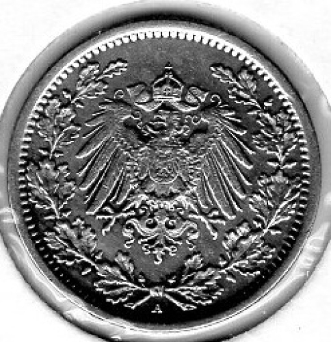 1/2 Mark 1918 A German Empire Silver Coin