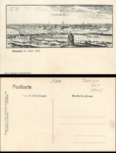 Hannover nach MErian 1654 * ca.1910